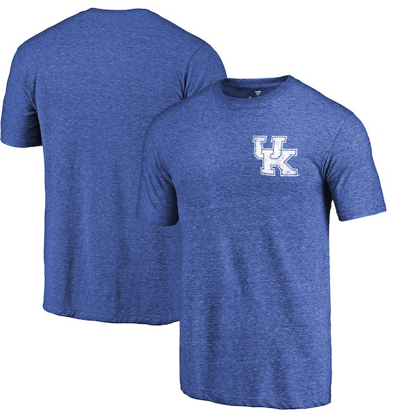 Kentucky Wildcats Fanatics Branded Royal Primary Logo Left Chest Distressed Tri-Blend T-Shirt