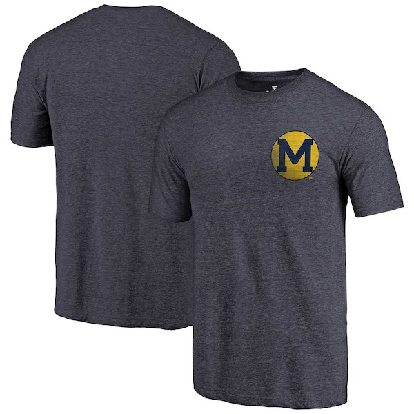Michigan Wolverines Fanatics Branded Navy Vault Tri-Blend T-Shirt