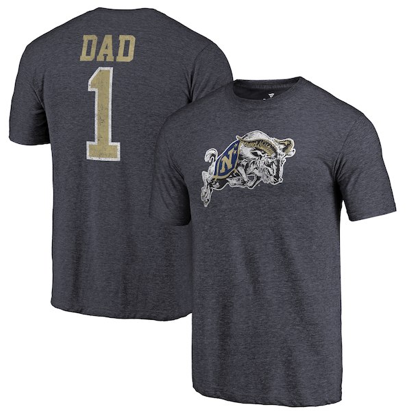 Navy Midshipmen Fanatics Branded Navy Greatest Dad Tri-Blend T-Shirt