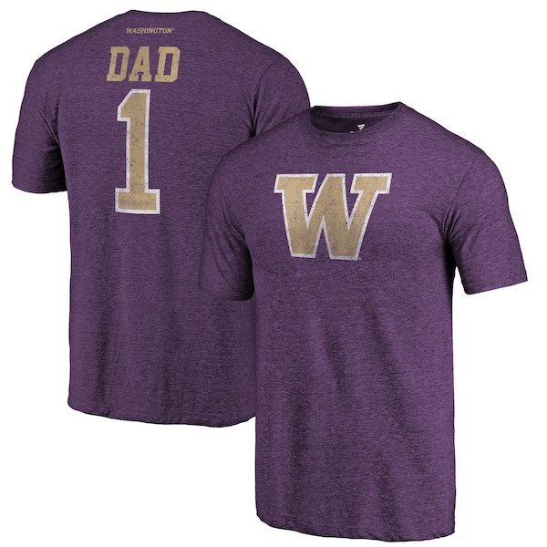 Washington Huskies Fanatics Branded Purple Greatest Dad Tri-Blend T-Shirt