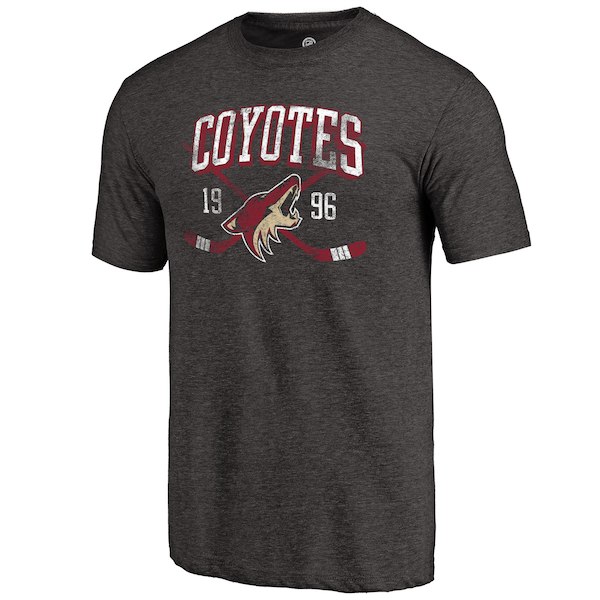 Arizona Coyotes Fanatics Branded Black Vintage Collection Line Shift Tri Blend T-Shirt