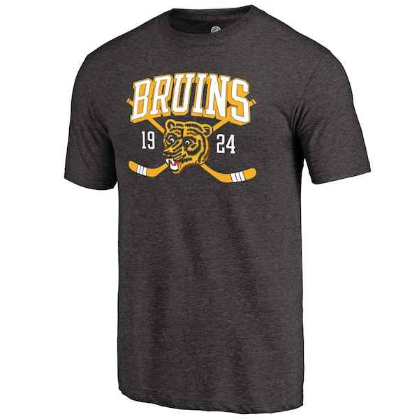 Boston Bruins Fanatics Branded Black Line Shift Tri Blend T-Shirt