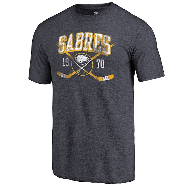 Buffalo Sabres Fanatics Branded Navy Vintage Collection Line Shift Tri Blend T-Shirt