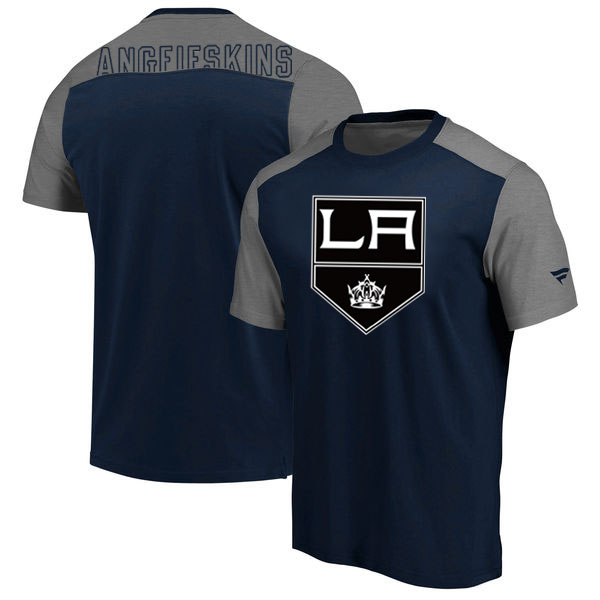 Los Angeles Kings Fanatics Branded Big & Tall Iconic T-Shirt Navy Heathered Gray