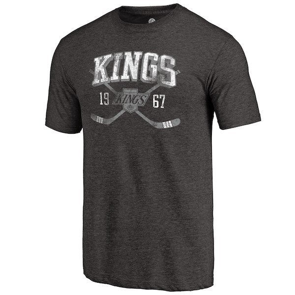 Los Angeles Kings Fanatics Branded Black Vintage Collection Line Shift Tri Blend T-Shirt