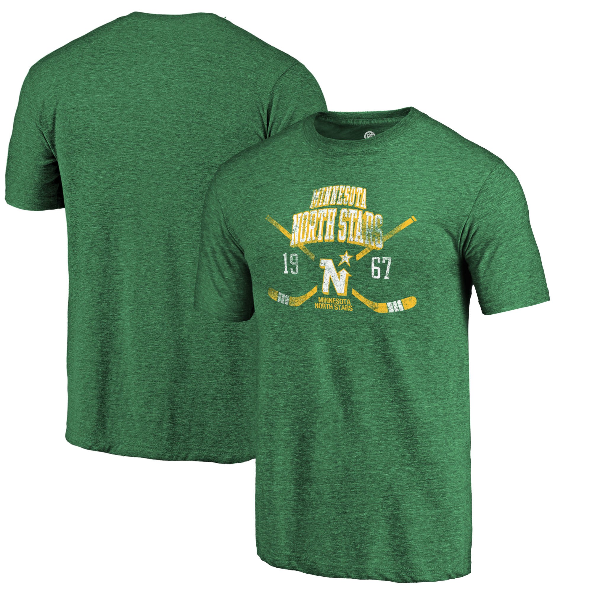 Minnesota North Stars Fanatics Branded Green Vintage Collection Line Shift Tri Blend T-Shirt - Click Image to Close