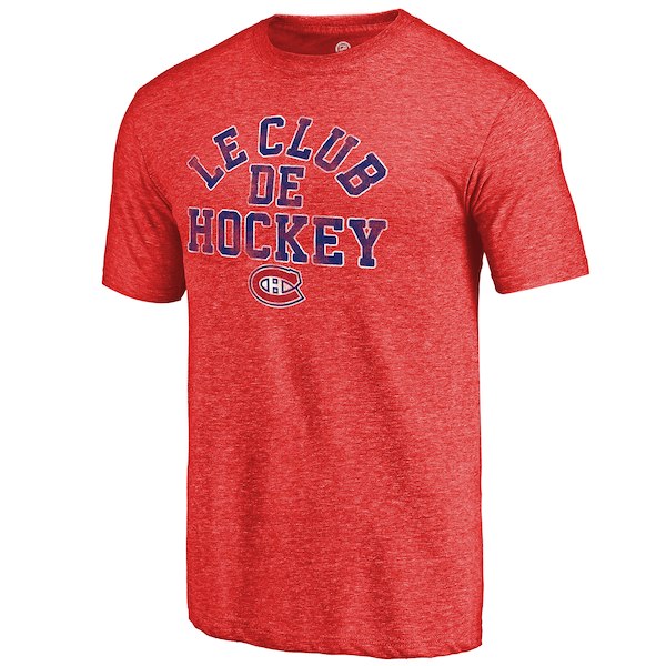 Montreal Canadiens Fanatics Branded Red Hometown Collection Le Club Tri Blend T-Shirt