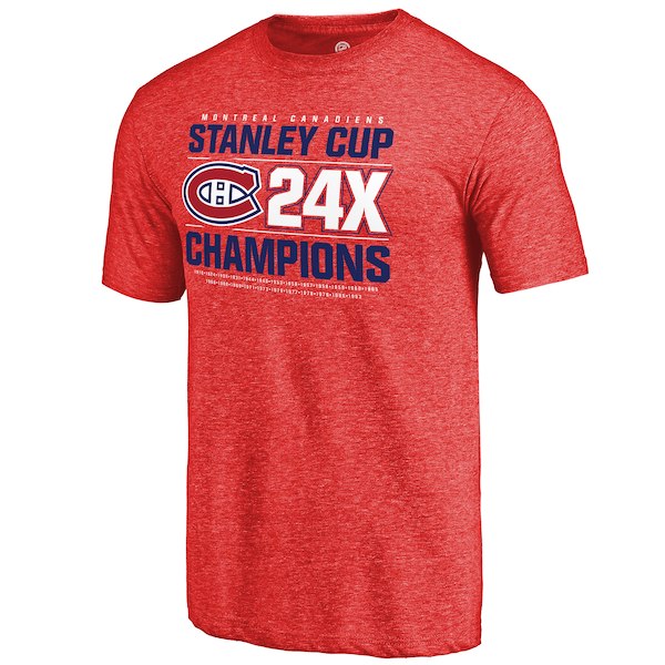 Montreal Canadiens Fanatics Branded Red Victor Tri Blend T-Shirt