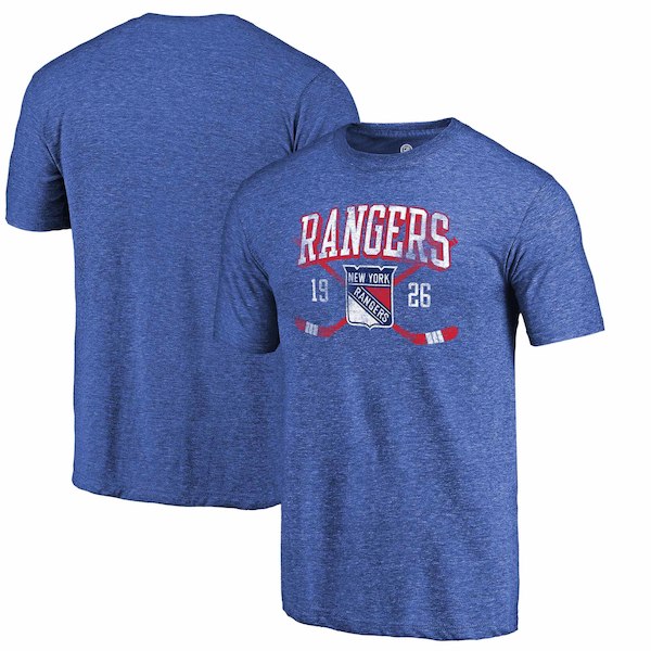 New York Rangers Fanatics Branded Blue Line Shift Tri Blend T-Shirt - Click Image to Close