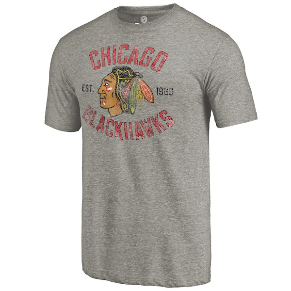 Rinkside Chicago Blackhawks GrayHeritage Tri Blend T-Shirt