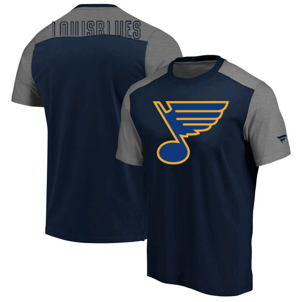 St. Louis Blues Fanatics Branded Big & Tall Iconic T-Shirt Navy Heathered Gray