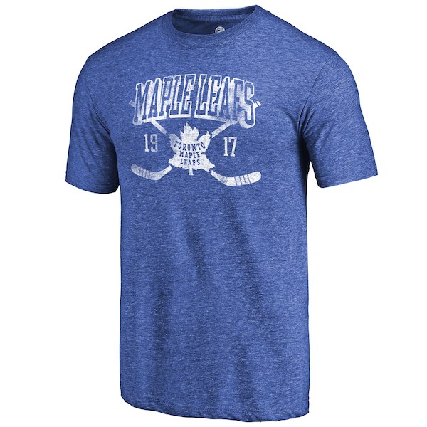 Toronto Maple Leafs Fanatics Branded Royal Vintage Collection Line Shift Tri Blend T-Shirt - Click Image to Close
