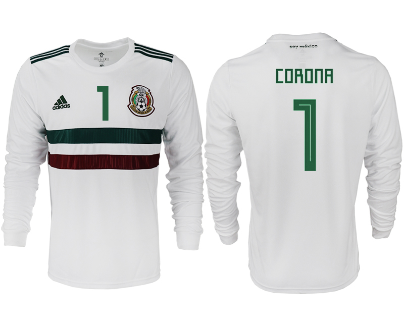 Mexico 1 CORONA Away 2018 FIFA World Cup Long Sleeve Thailand Soccer Jersey