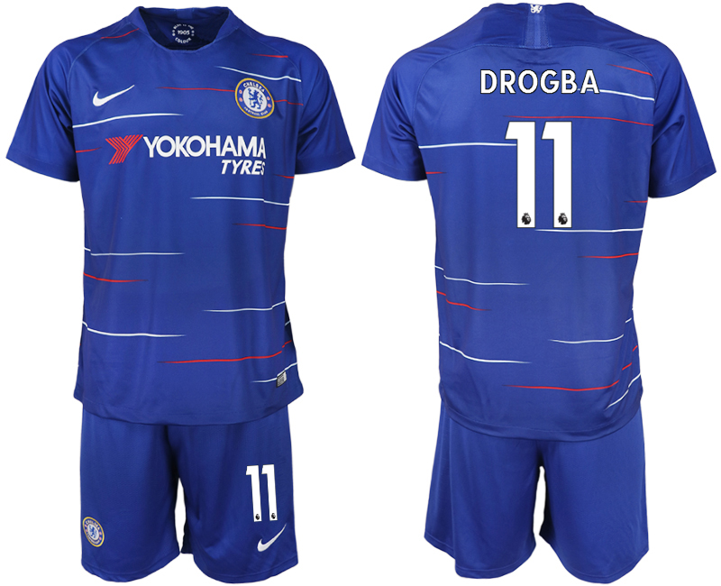 2018-19 Chelsea FC 11 DROGBA Home Soccer Jersey
