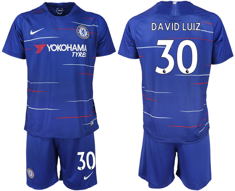 2018-19 Chelsea FC 30 DAVID LUIZ Home Soccer Jersey - Click Image to Close