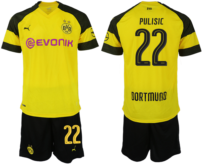 2018-19 Dortmund 22 PULISIC Home Soccer Jersey