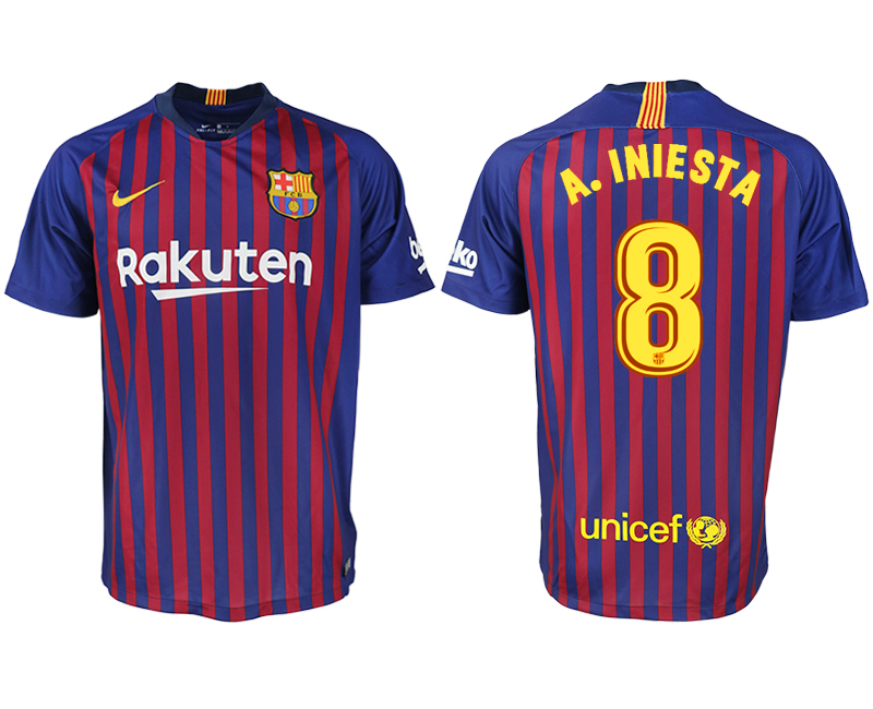 2018-19 Barcelona 8 A. INIESTA Home Thailand Soccer Jersey