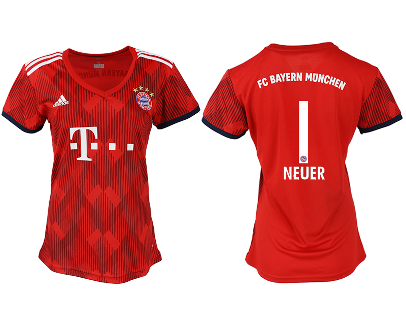 2018-19 Bayern Munich 1 NEUER Home Women Soccer Jersey