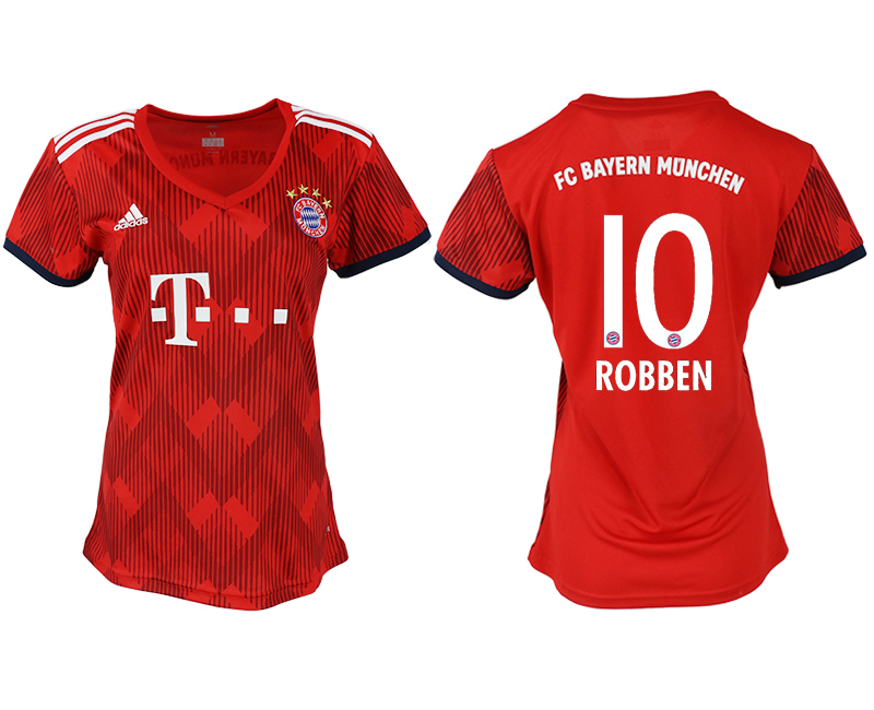 2018-19 Bayern Munich 10 ROBBEN Home Women Soccer Jersey
