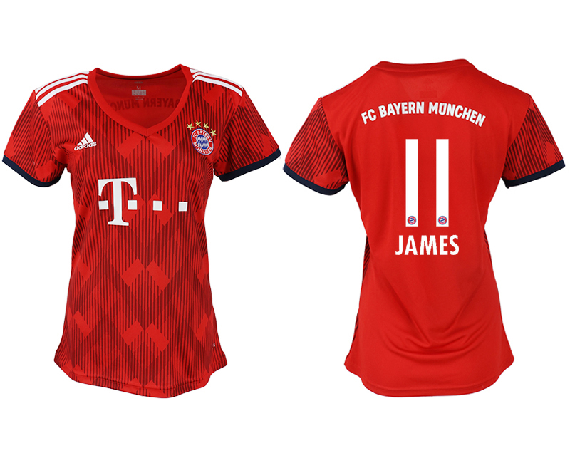 2018-19 Bayern Munich 11 JAMES Home Women Soccer Jersey