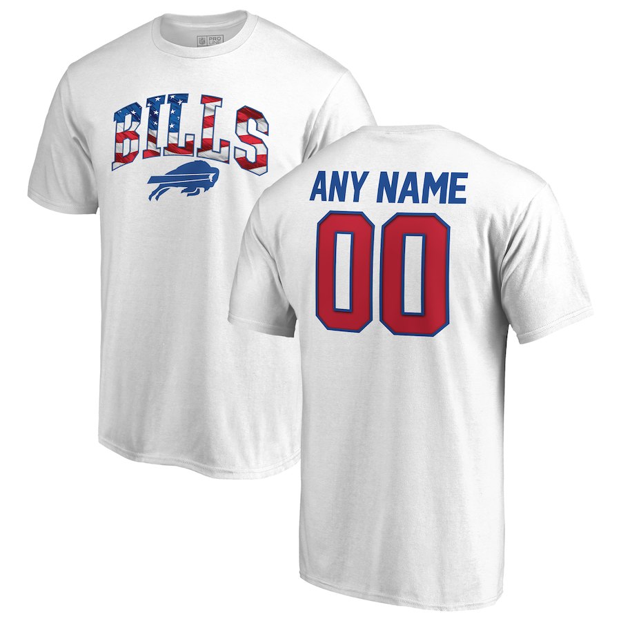 Buffalo Bills NFL Pro Line by Fanatics Branded Any Name & Number Banner Wave T-Shirt White