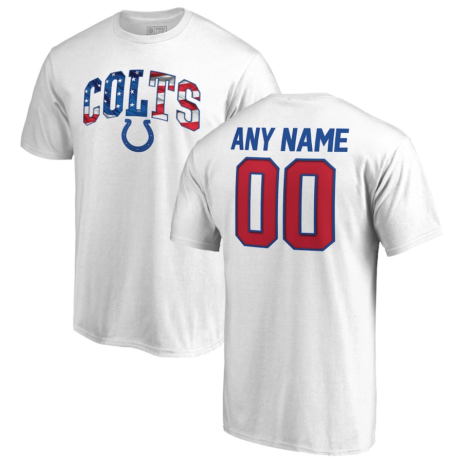 Indianapolis Colts NFL Pro Line by Fanatics Branded Any Name & Number Banner Wave T-Shirt White