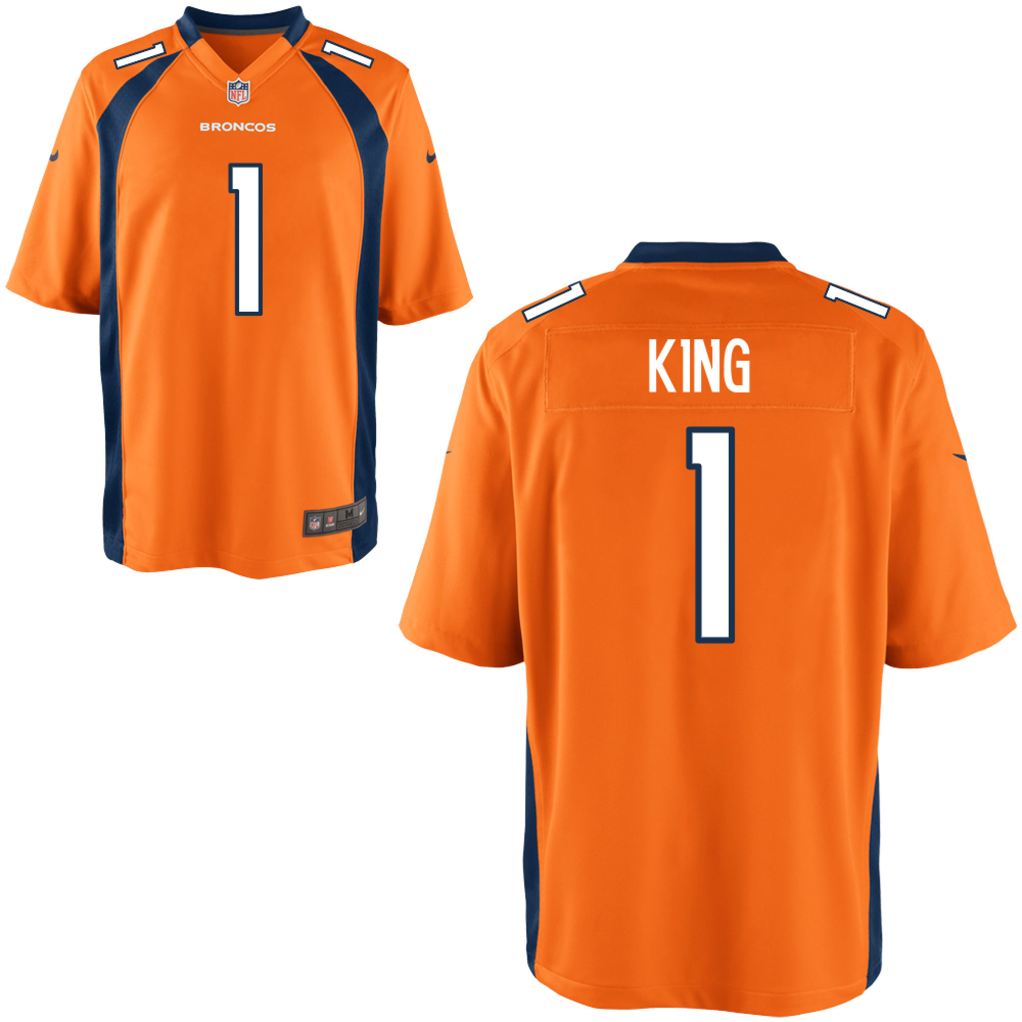 Nike Broncos 1 Marquette King Orange Elite Jersey