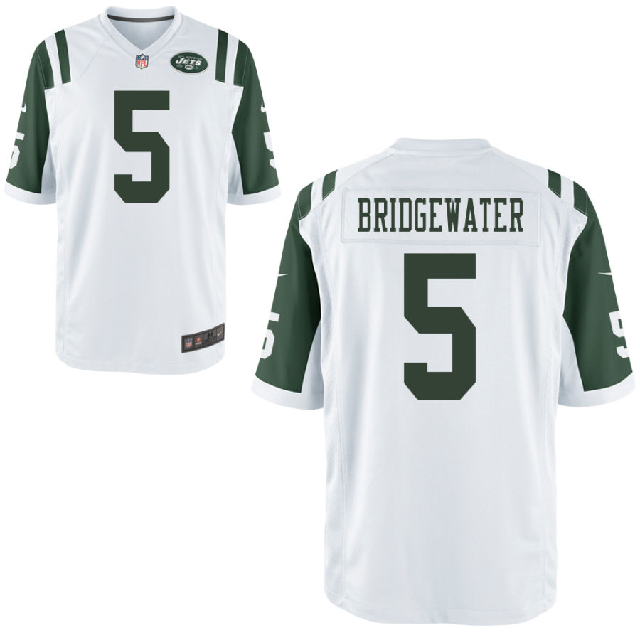 Nike Jets 5 Teddy Bridgewater White Elite Jersey