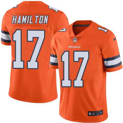 Nike Broncos 17 DaeSean Hamilton Orange Youth Color Rush Limited Jersey
