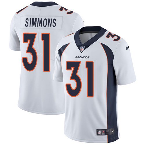 Nike Broncos 31 Justin Simmons White Vapor Untouchable Limited Jersey