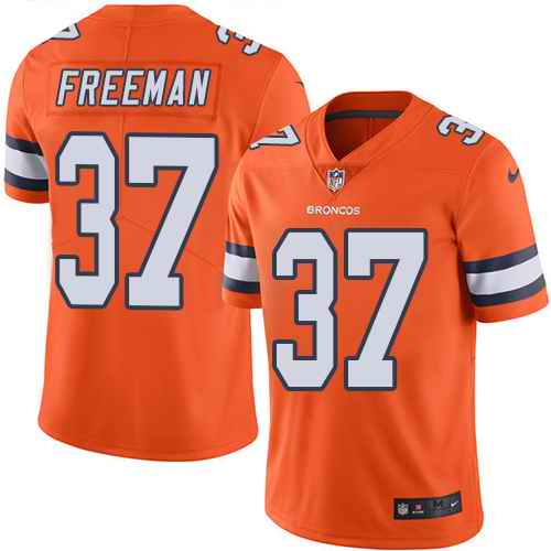 Nike Broncos 37 Royce Freeman Orange Youth Color Rush Limited Jersey