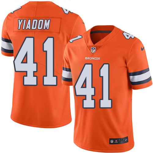 Nike Broncos 41 Isaac Yiadom Orange Color Rush Limited Jersey
