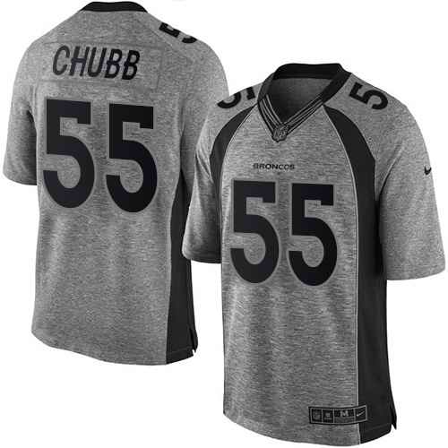 Nike Broncos 55 Bradley Chubb Gray Gridiron Gray Limited Jersey