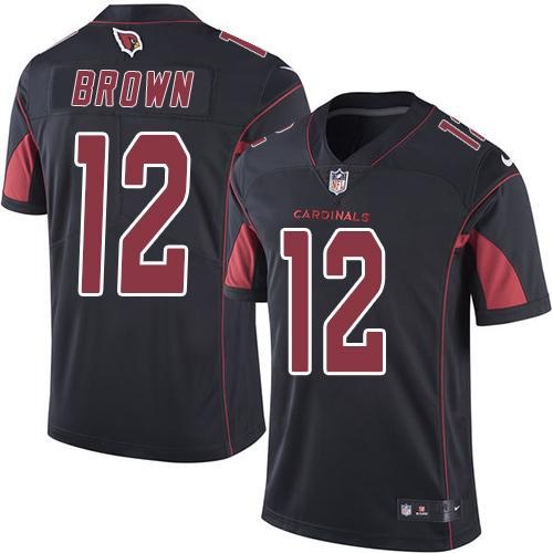 Nike Cardinals 12 John Brown Black Youth Color Rush Limited Jersey