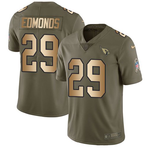 Nike Cardinals 29 Chase Edmonds Olive Gold Salute To Service Limited Jersey