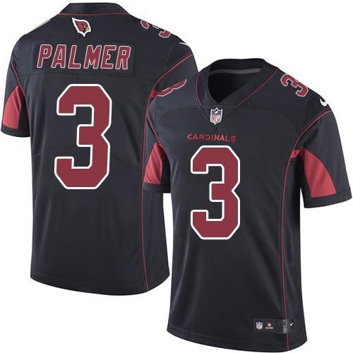 Nike Cardinals 3 Carson Palmer Black Color Rush Limited Jersey