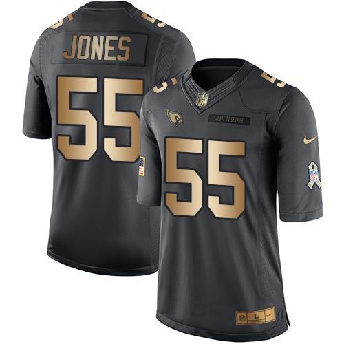 Nike Cardinals 55 Chandler Jones Anthracite Gold Youth Vapor Untouchable Limited Jersey