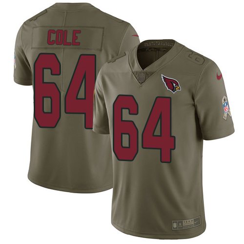 Nike Cardinals 64 Mason Cole Olive Salute To Service Limited Jersey