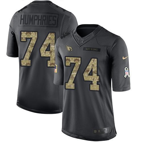 Nike Cardinals 74 D.J. Humphries Anthracite Salute To Service Limited Jersey