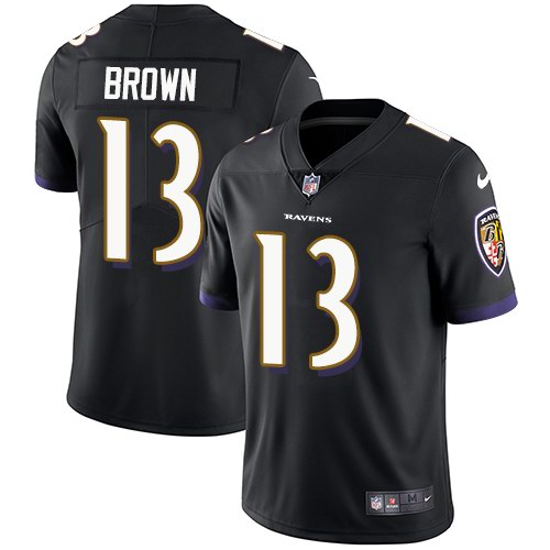 Nike Ravens 13 John Brown Black Alternate Vapor Untouchable Limited Jersey