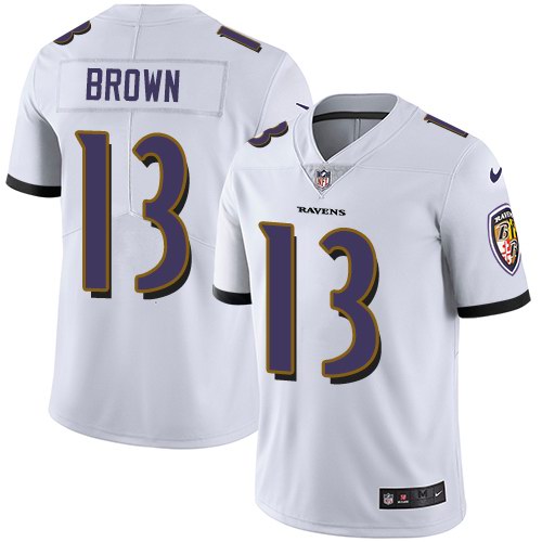Nike Ravens 13 John Brown White Vapor Untouchable Limited Jersey
