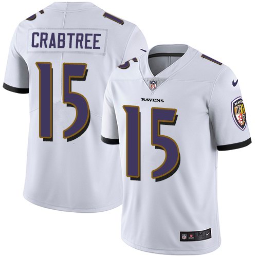 Nike Ravens 15 Michael Crabtree White Youth Vapor Untouchable Limited Jersey