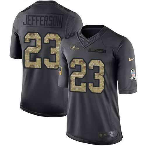 Nike Ravens 23 Tony Jefferson Anthracite Salute To Service Limited Jersey
