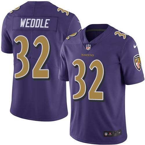 Nike Ravens 32 Eric Weddle Purple Color Rush Limited Jersey