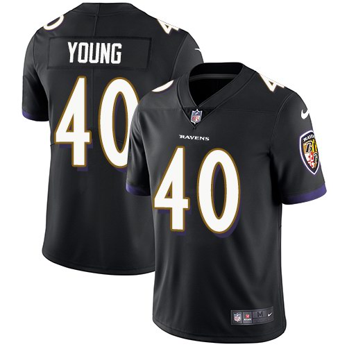 Nike Ravens 40 Kenny Young Black Alternate Youth Vapor Untouchable Limited Jersey