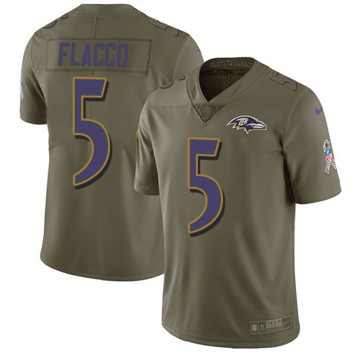 Nike Ravens 5 Joe Flacco Olive Salute To Service Limited Jersey Nike Ravens 5 Joe Flacco Olive Salute To Service Limited Jersey