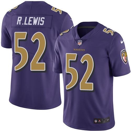 Nike Ravens 52 Ray Lewis Purple Youth Color Rush Limited Jersey