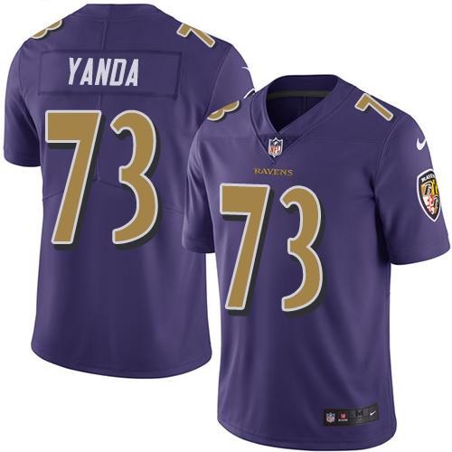 Nike Ravens 73 Marshal Yanda Purple Youth Color Rush Limited Jersey
