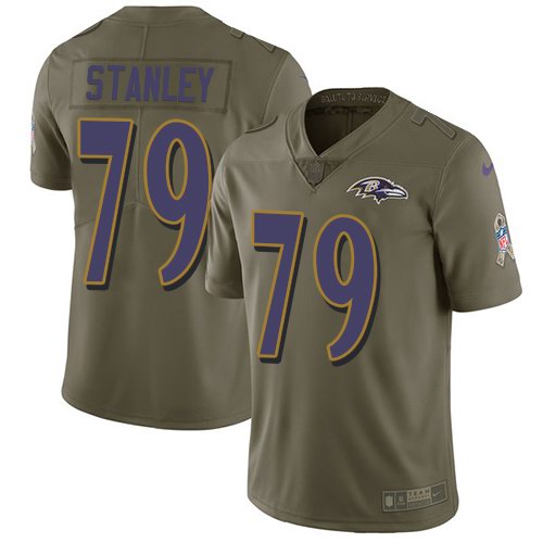 Nike Ravens 79 Ronnie Stanley Olive Salute To Service Limited Jersey
