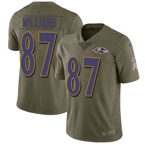 Nike Ravens 87 Maxx Williams Olive Salute To Service Limited Jersey